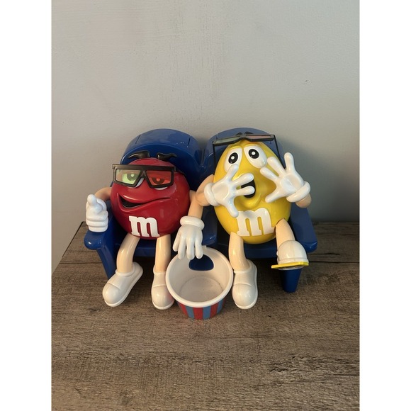 Other - Red & Yellow M&Ms Toy Collectible Figurine Watching Scary 3-D Movie